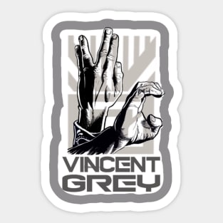 Vincent Grey Hand Logo Sticker